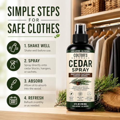 Colton's Naturals Cedar Spray – 4 ounce – With Lavender Extract – Non-Chemical Wood Protection – for Cedar Wood – Restores Scent 4oz