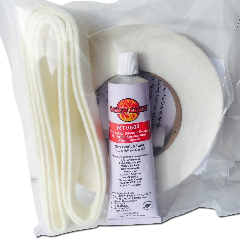 LavaLock Gasket Kit for Weber Smokey Mountain WSM 18.5 22.5 for Nomex RTV Grill Gasket Seal
