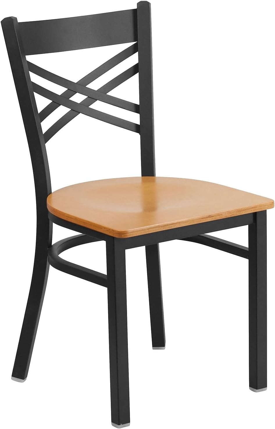 Flash Furniture Hercules Series "X" Back Metal Restaurant Chairs, Modern Upholstered Armless Dining Chairs for Restaurants/Kitchens, Set of 2, Black