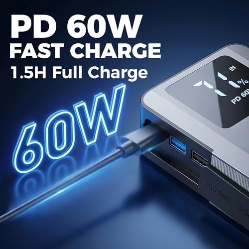 Jump Starter Power Bank 16000mAh, 12V Heavy-Duty Battery Booster for 8.0L Gas/6.5L Diesel Vehicles (Cars, Trucks, SUVs, ATVs)