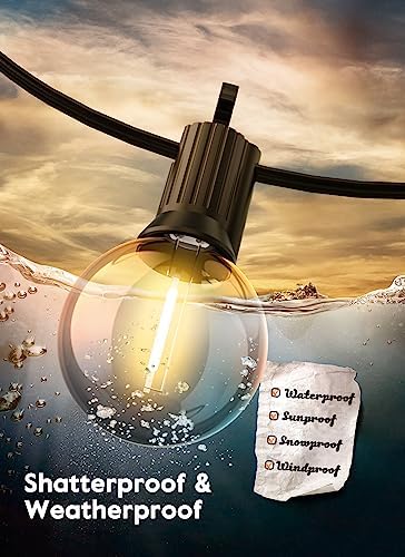 Brightown 25 Pack G40 LED Replacement Bulbs, E12 Base, 2200K, Warm White | Shatterproof Plastic LED Light Bulb, Waterproof, Dimmable, 1.5" Edison Light Bulbs for Indoor Outdoor Patio Backyard Decor
