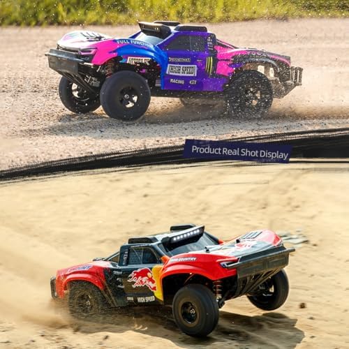 1:10 Scale 4WD Fast Off-Road RC Car – 85km/h High-Speed Remote Control Truck with Metal Gears, Steel CVD Shafts, 90A Waterproof ESC, 5200mAh Battery