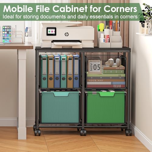 Sbanmao 4 Drawer Lateral File Cabinet, Mobile Filing Cabinet