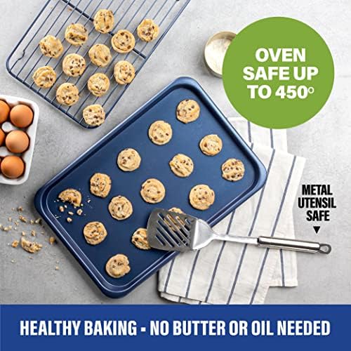 Granitestone Blue Nonstick 9.7in x 5.75in x 2.8in Loaf Pan, Oven Safe up to 500F, Dishwasher Safe