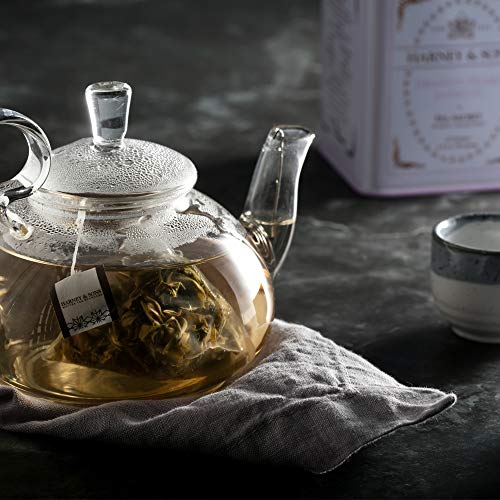 Harney & Sons Dragon Pearl Jasmine Tea, 20 Count(Pack of 1) | Green tea scented with jasmine flowers for a delicate floral aroma. Contains caffeine.