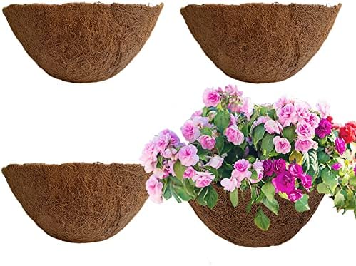 16 Inch Coco Liner for Planters, 2PCS Round Replacement Plant Basket Liner, Coco Fiber for Hanging Basket