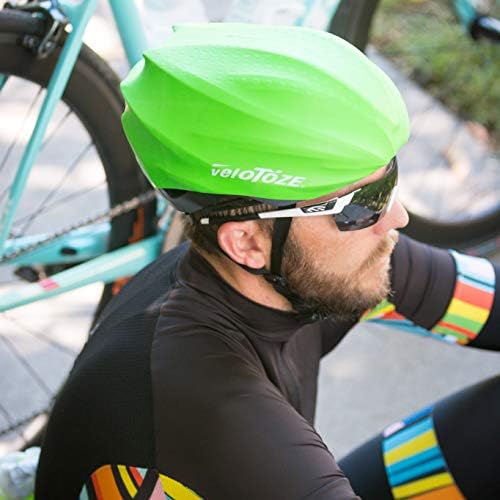 veloToze Cycling Helmet Cover, fits Most Bike Helmets - Keeps Wind, rain and Sun Away from Head; Bright Colors for Visibility