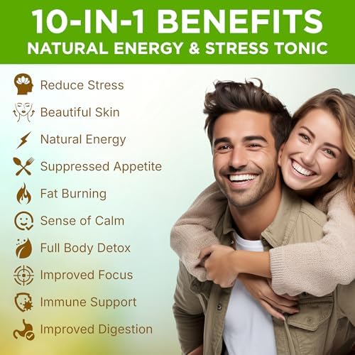 Nzuri Vida All-Natural Energy & Stress Support Tonic – 10-in-1 Total Body Restoration Drink with Acai Berry, Cupuacu & Yerba Mate – Smooth Energy