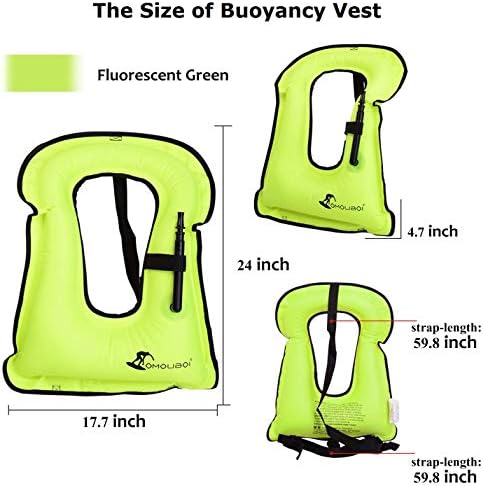 OMOUBOI Snorkel Vest for Adults Swim Vests Inflatable Snorkeling Jackets for Diving, Snorkeling, Swimming Safety (Suitable for 100-220 lbs)