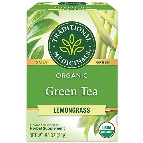 Traditional Medicinals Organic Green Tea Ginger, 16 Tea Bags | Promotes Healthy Digestion, Occasional Nausea & Indigestion Relief, Kosher, Non-GMO