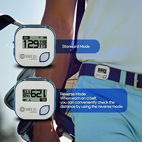 GOLFBUDDY Voice 2S+ Talking GPS Rangefinder, Clip on Hat Golf Navigation, Slope Mode on/Off, 18 Hours Battery Life, Shot Distance Measurement