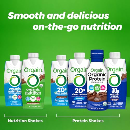Orgain Organic 26g High Protein Whey Shake, Chocolate, 14 oz, 12pk