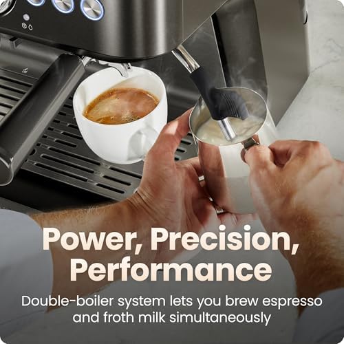 Chefman 6-in-1 Espresso Machine with Built-In Milk Frother, 15-BAR Pump, Digital Display, One-Touch Single or Double Shot for Cappuccinos and Lattes