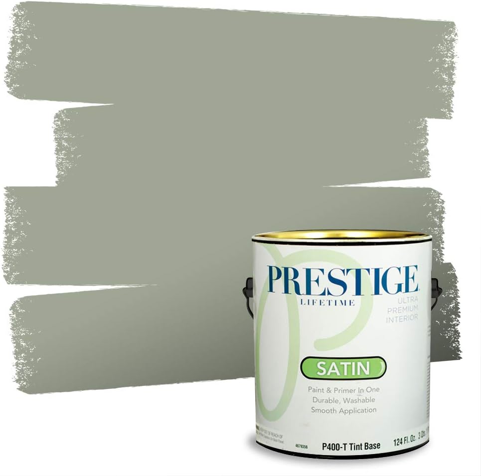 PRESTIGE Paints Exterior Paint and Primer In One, 1-Gallon, Flat, Comparable Match of Sherwin Williams* Coastal Plain*