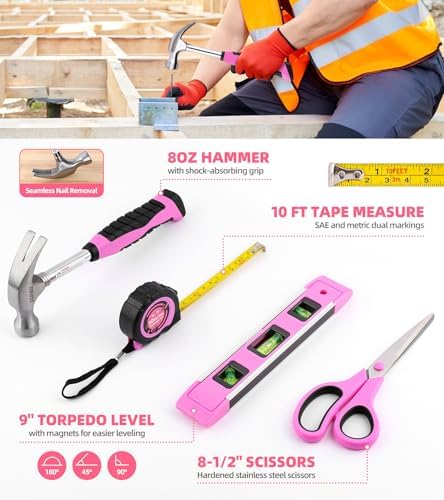 DOWELL Tool Set, 90 Piece Tool Kit with Wrench Set, Home Tools | wrenches, hammer, pliers, screwdrivers, rust-resistant steel, durable plastic case, ANSI certified