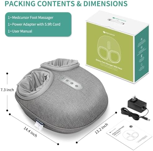 Medcursor Foot Massager with Heat - Shiatsu Feet Massage Machine Delivers Relief for Tired Muscles & Plantar, Deep Kneading Therapy