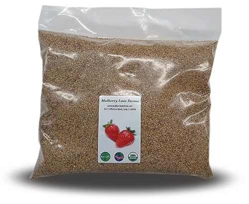 Golden Flax Seed (Flaxseed) 5 Pounds Whole Raw USDA Certified Organic, Non-GMO, Bulk, Product of USA, Mulberry Lane Farms