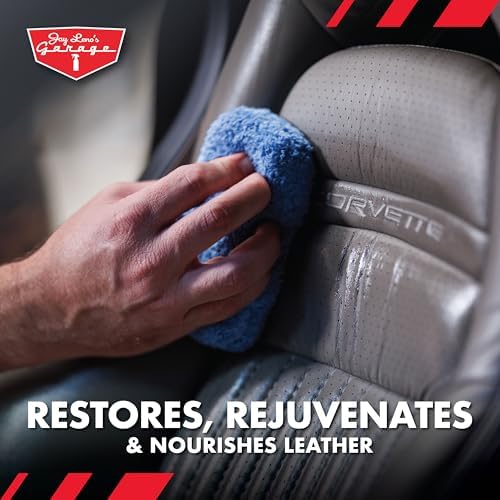Jay Leno's Garage Leather Cleaner – Deep-Cleaning Leather Seat Cleaner for Car Interior, pH-Balanced Car Refresher That Gently Cleans, Lifts Grime, Refurbish and Restores All Leather Surfaces (16 oz)
