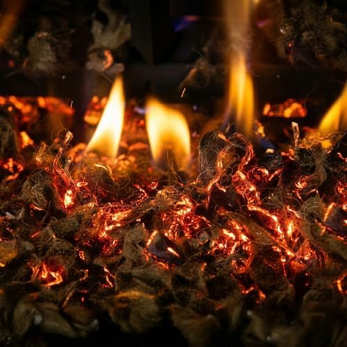 Midwest Hearth Rock Wool for Gas Logs – 6 oz | Glowing Embers Effect for Gas Fireplace and Gas Log Sets | Vented and Unvented Compatible | Made in