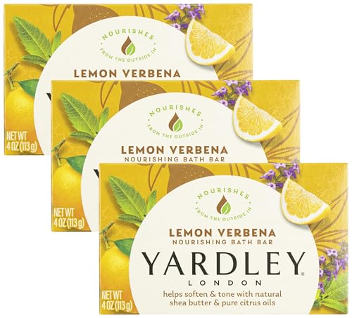 Yardley London Lemon Verbena Naturally Moisturizing Bath Bar, 4.25 ounce