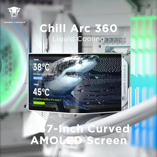 Chill Arc 360mm AIO CPU Cooler, 6.67" 2K AMOLED Screen-Wh | White 320W TDP Water Liquid Cooling | ARGB Fans | Intel LGA1851/1700/115X & AMD AM5/AM4 Compatible| Low noise