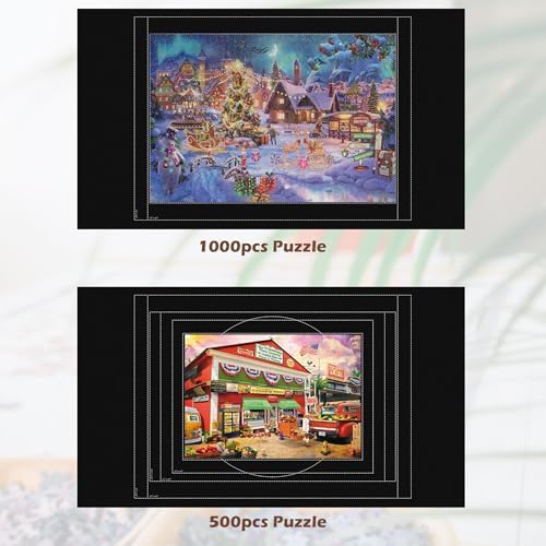 Lavievert 1500 Piece Jigsaw Puzzle Mat Roll Up with Auxiliary Line Design