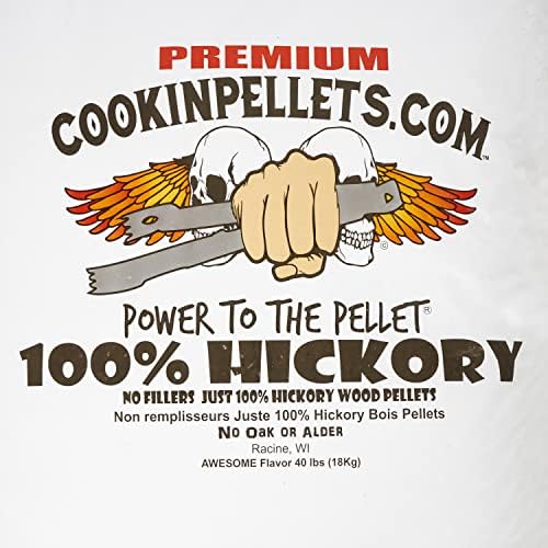 CookinPellets Premium Hickory Grill Smoker Smoking Wood Pellets, 40 Pound Bag (4 Pack)