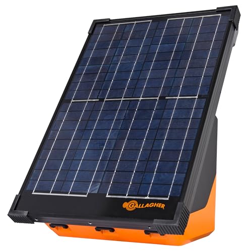 Gallagher S200 Solar Electric Fence Charger | 2.0 Joule Solar Powered Fence Energizer | Two Power Modes for Wildlife Deterrence and Livestock