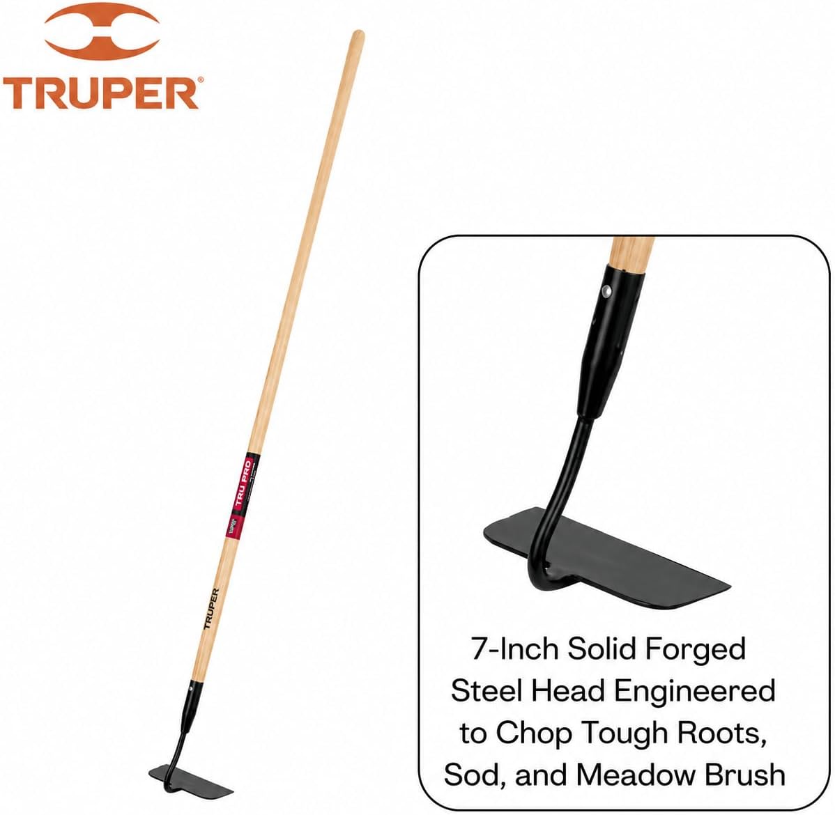 Truper Green Built Welded Garden Hoe, 6-Inch Head, 48-Inch Wood Handle (Model ATJ-PE / 30003)