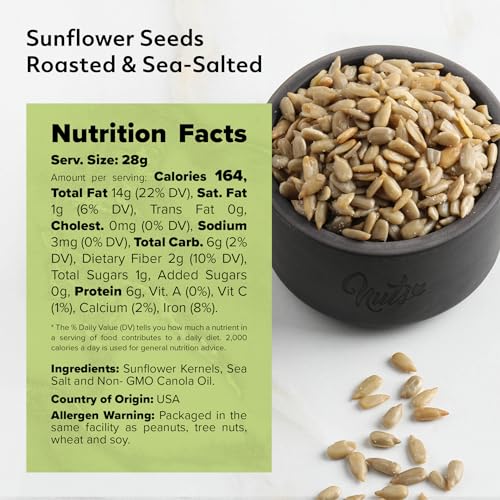 NUTS U.S. – Sunflower Seeds | Roasted and Sea-Salted | No Added Colors and No Artificial Flavors | Packed and Grown In USA | Shelled Sunflower Seeds In Resealable Bags!!! (2 LB)