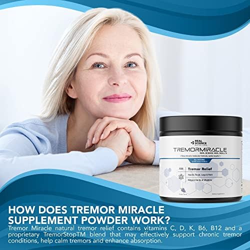 Real Science Nutrition Tremor Miracle - Essential Tremor Herbal Supplement Powder for Hands, Legs, Feet, Head Tremors (13.4 Oz, Grape Flavor) (3)