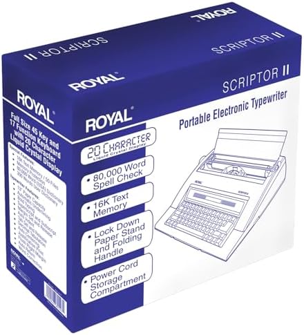 ROYAL 69147T Scriptor II Typewriter, White