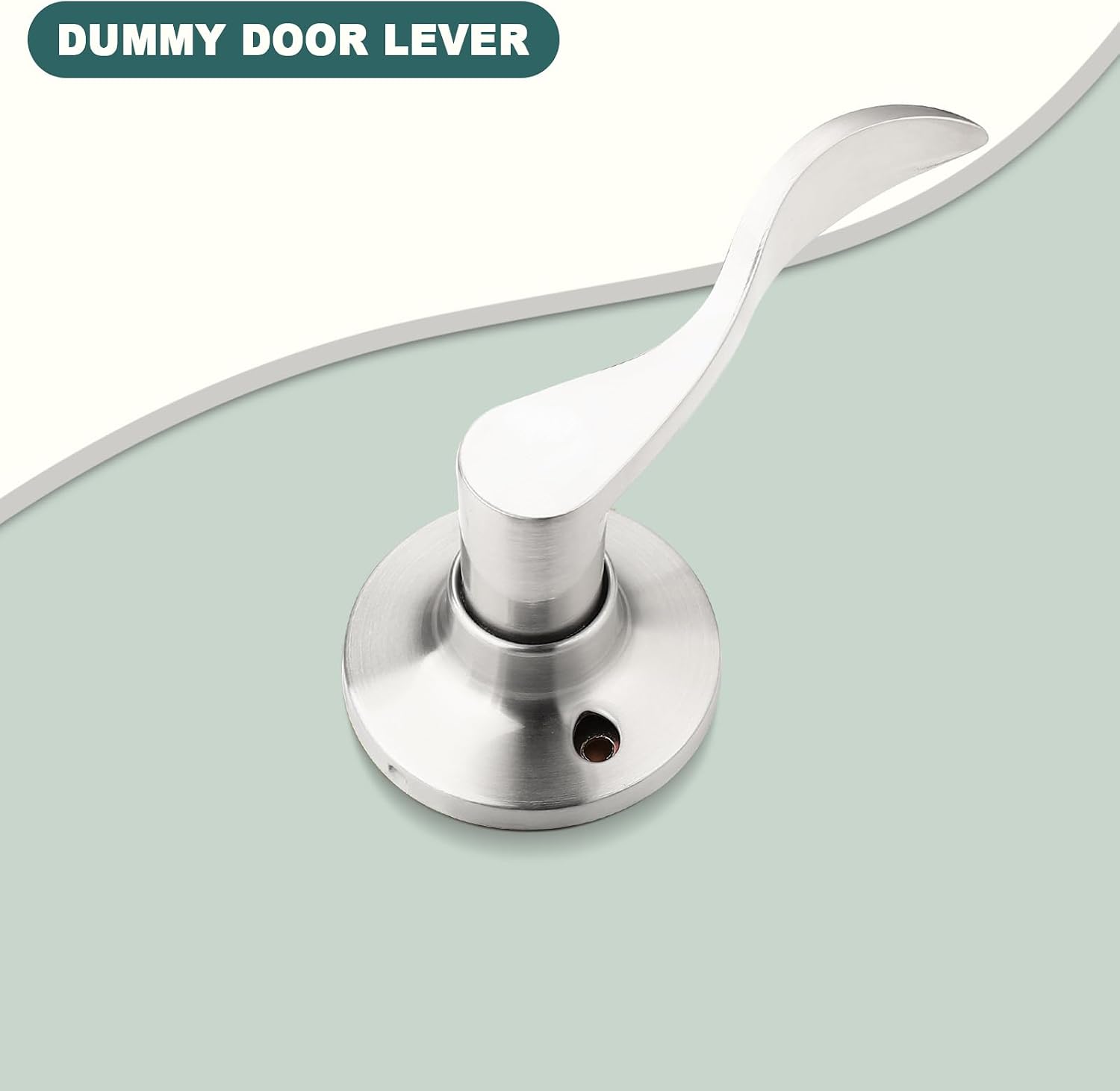 GOBEKOR 1 Pack Privacy Door Levers Brushed Nickel Lever Door Handles Interior for Bedroom and Bathroom Door Locks Wave Door Handles