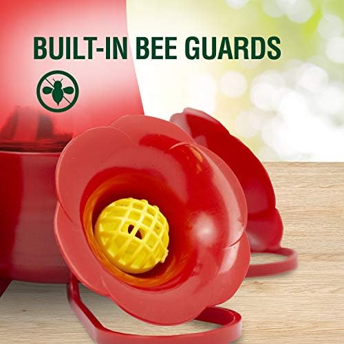 Perky-Pet Red Pinch-Waist Plastic Hummingbird Feeder, 8 oz Capacity | Built-in Bee Guards and Ant Moat for Outdoor Bird Feeding Station and Backyard Wildlife, Hummingbird Feeders for Outdoors