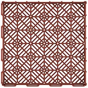 Deck Tiles - 6-Pack Pavers - Polypropylene Interlocking Patio Tiles - Outdoor Flooring for Patio, Porch, Garage, or Pool Deck by Pure Garden (Terracotta)