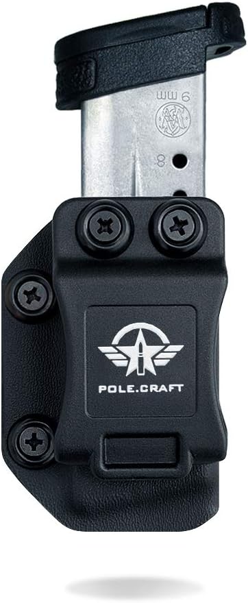 POLE.CRAFT IWB/OWB Magazine Holster Kydex - Mag Carrier Fits: 9mm .40 Double Stack / 9mm .40 Single Stack - P365 1911 Glock 19 19X 17 26 27 28 43 22