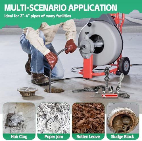 10PCS Drain Cleaning Kit for RID-GID Sectional Drain Cables – Heavy Duty Cutters & Augers Compatible with K-400, C-4, C-6, C-7, C-8
