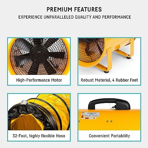 neverest® 12-Inch Industrial Blower Fan, High-Powered 2400 CFM Portable