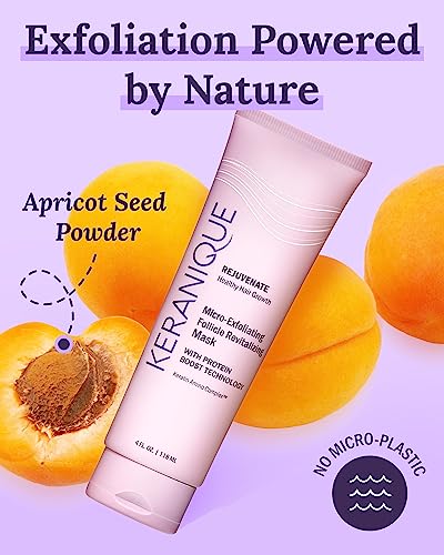 Micro Exfoliating Mask for Scalp & Hair - Keranique Clarifying Scalp Scrub for Women - Cleansing & Moisturizing Scalp Detox Conditioner - Creates