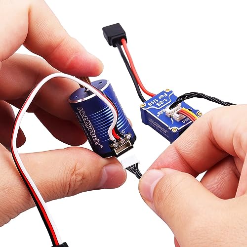 HobbyPark High Torque Brushless Motor and ESC Combo for TRX4M 1/18 RC Crawler Car Micro 2030 Sensored 3500KV Upgrades w/11T Pinion