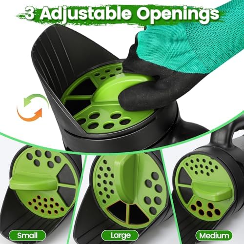Hand Spreader Shaker, Multiple Adjustable Opening Sizes for All Purpose for Grass Seed, Fertilizer & Earth Food, Snow Salt