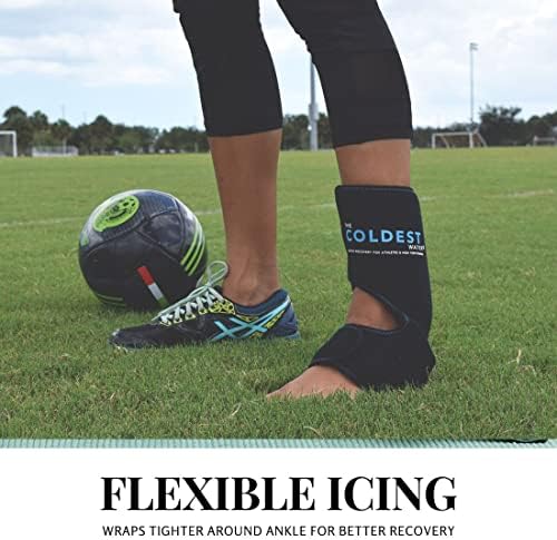 Coldest Foot Ankle Achilles Tendonitis Icing Pain Relief Ice Wrap with Cold Compression Gel Packs | Best for Achilles Tendon Injuries, Plantar Fasciitis, Heel and Sore Feet Cold Therapy