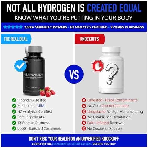 DrinkHRW REJUVENATION Molecular Hydrogen Water Tablets Unflavored, 30 Count