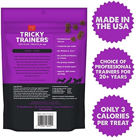 Cloud Star Tricky Trainers Chewy Dog Treats – Whole Grain Soft for Adult & Puppy