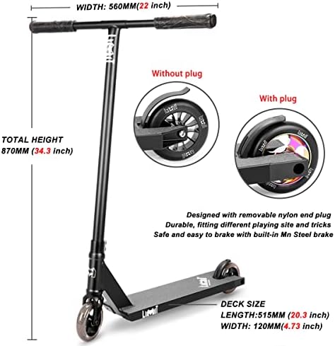 LMT69 Professional Scooter-Trick Scooter-Intermediate Beginner Stunt Scooter Suitable - Children, Teenagers Adults 8 Years Old Above