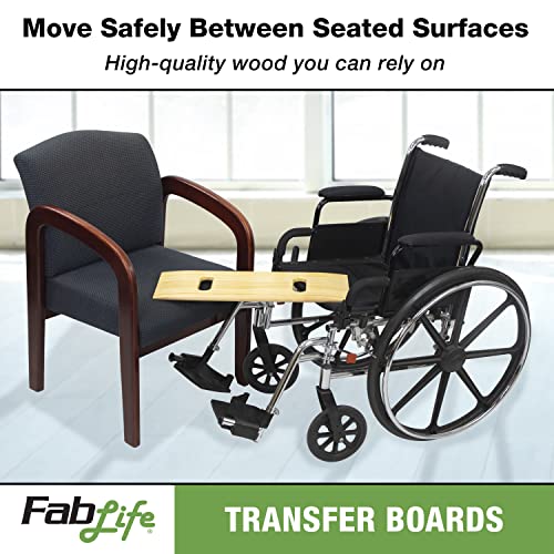 Deluxe Hardwood Transfer Board for Easy Patient Transfer, Slide Assist Device for Transportation, 2 Handgrips 8"x30"