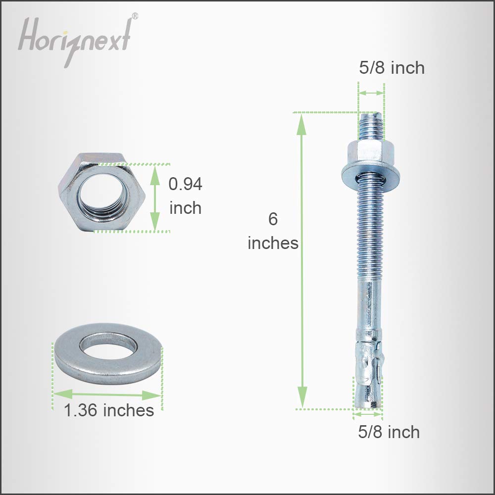 3/8 Concrete Anchors, Concrete Wall Anchors, Metal Wedge Bolts