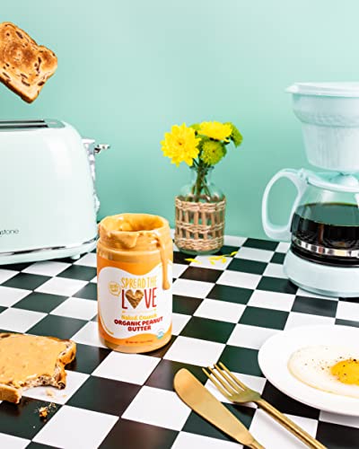 Spread The Love NAKED CRUNCH Organic Peanut Butter, 16 oz Jar, 1 Pack | USDA Organic, All Natural, Vegan, Gluten Free, Dry Roasted
