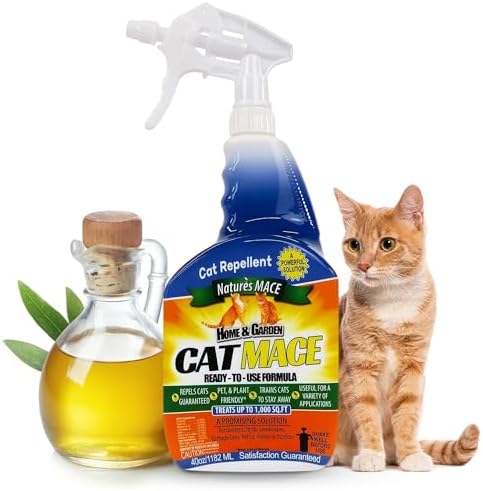 Nature's Mace Cat Mace Cat Repellent 40 oz Spray | Deterrent for Urine Marking, Keep Cats Away for Outdoor & Indoor Use, Scratching, Flowerbeds, Yards, Pets, Garden.