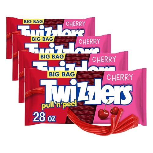 Twizzlers, Pull 'N' Peel Cherry Flavored Licorice Style, Chewy Candy Bag, 14 Ounce